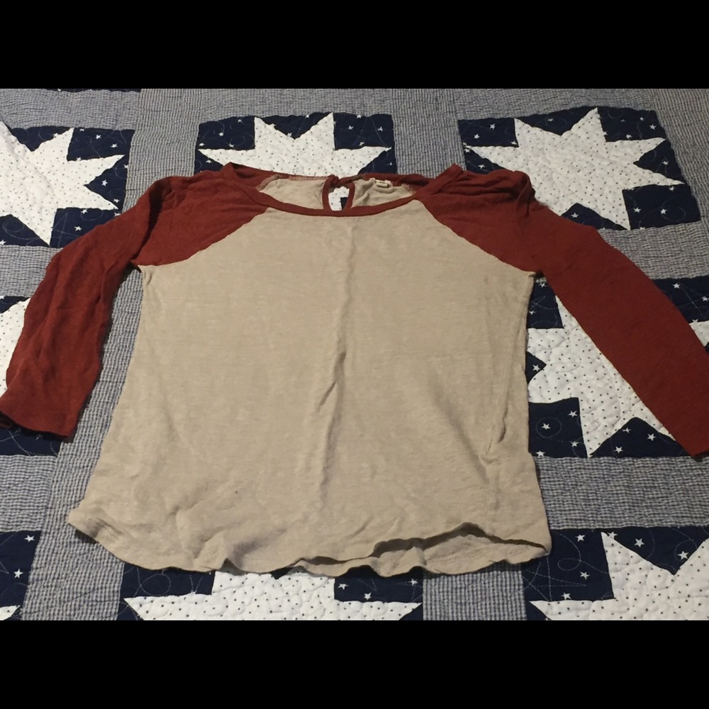 J.Crew Linen Baseball Top
